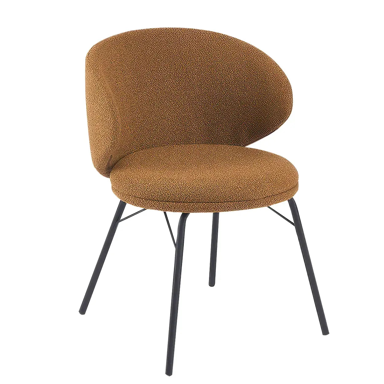 Modern Brown Leathaire Curved Back Dining Chair — Dark pink / 4 Piece Set / Leathaire
