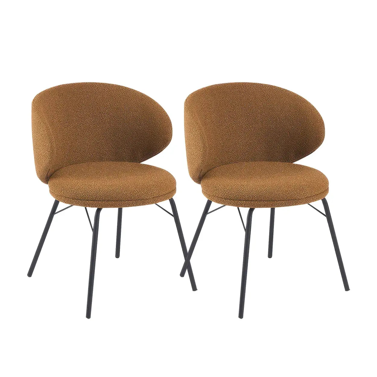 Modern Brown Leathaire Curved Back Dining Chair
