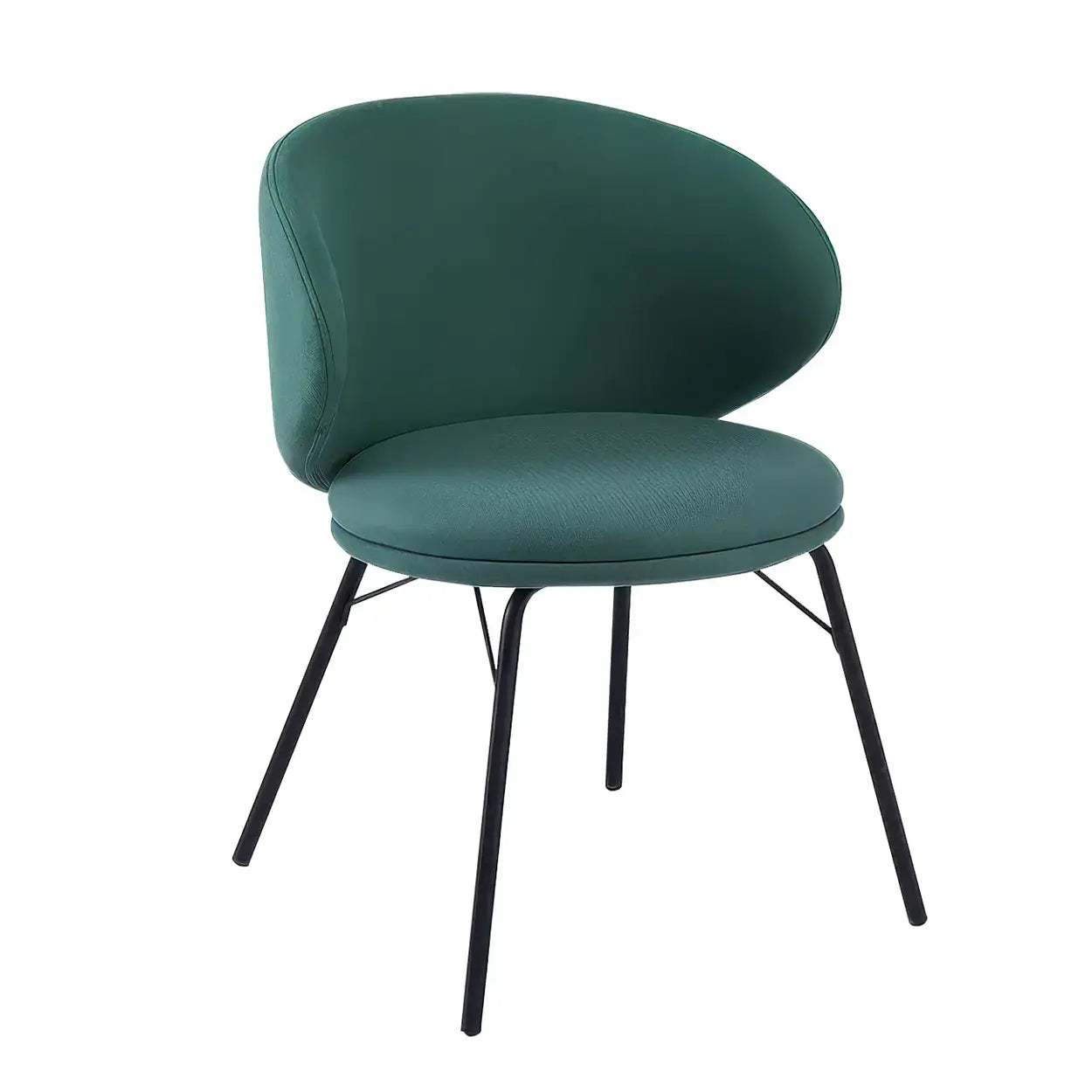 Modern Brown Leathaire Curved Back Dining Chair — Brown / 4 Piece Set / Loop pile