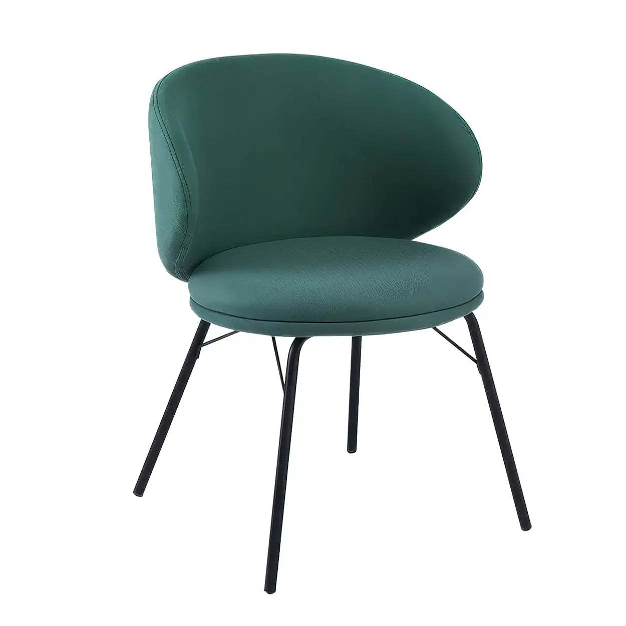 Modern Brown Leathaire Curved Back Dining Chair — Brown / 4 Piece Set / Loop pile