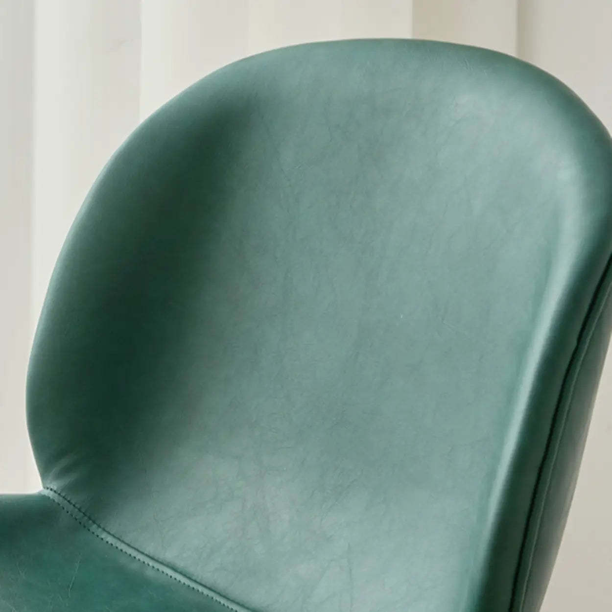 Modern Brown Leather Bucket Bar Stool with Metal Legs