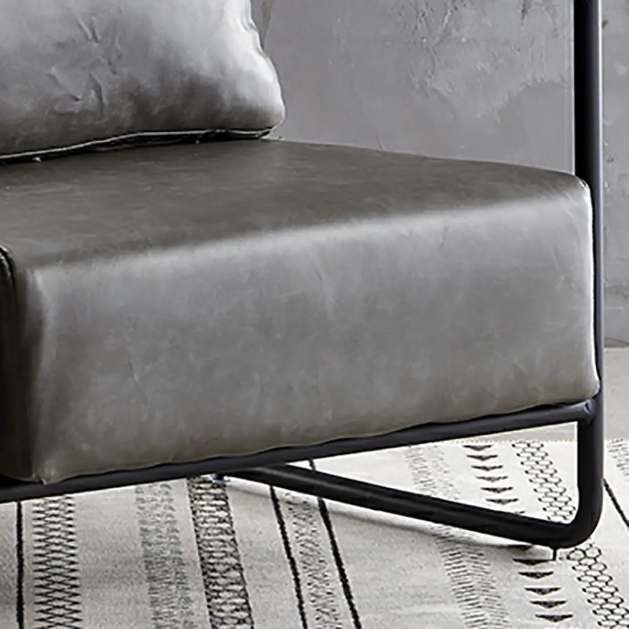 Modern Brown Leather Lounge Chair with Arms