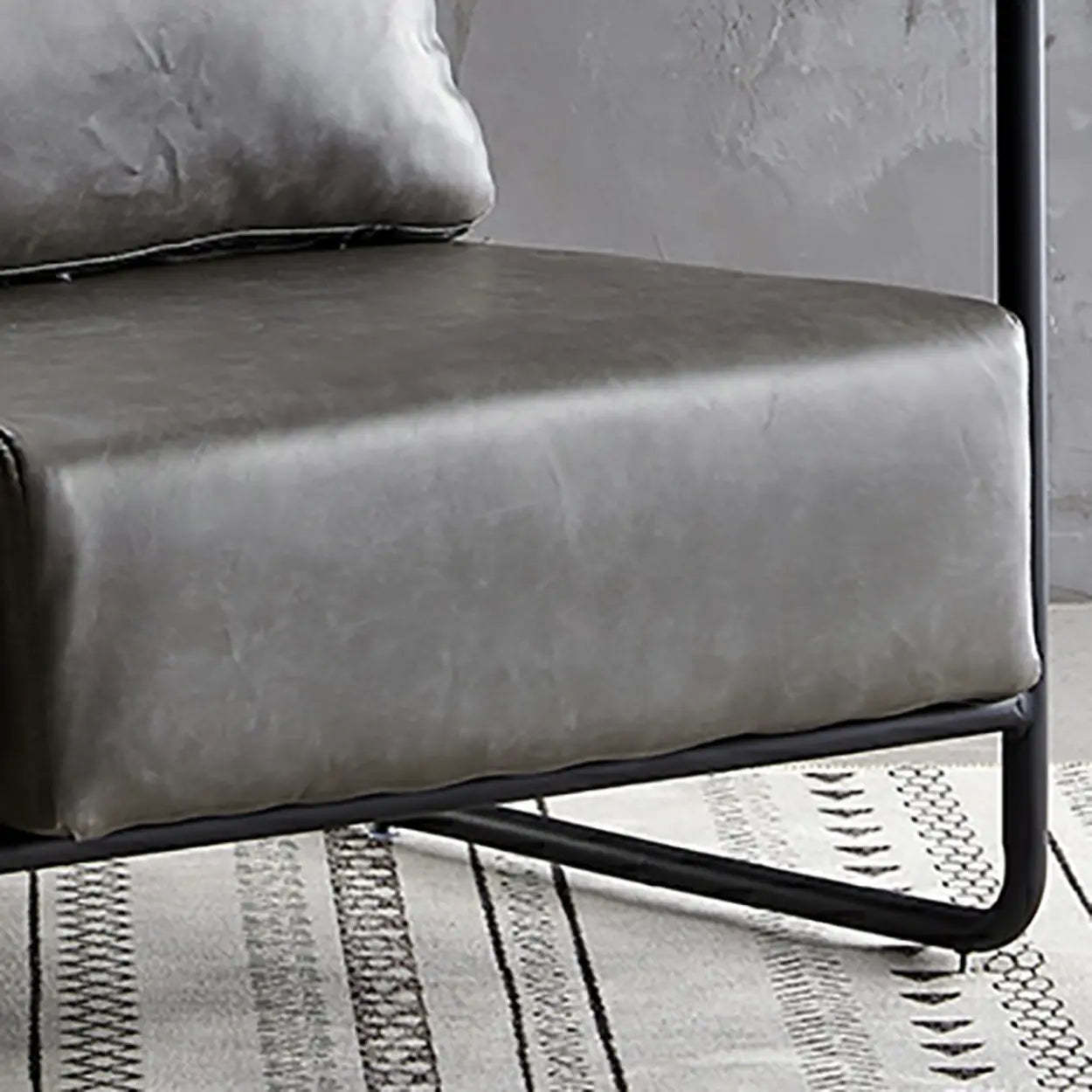Modern Brown Leather Lounge Chair with Arms