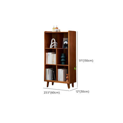 Brown Wood Rectangular Wide Bookcase