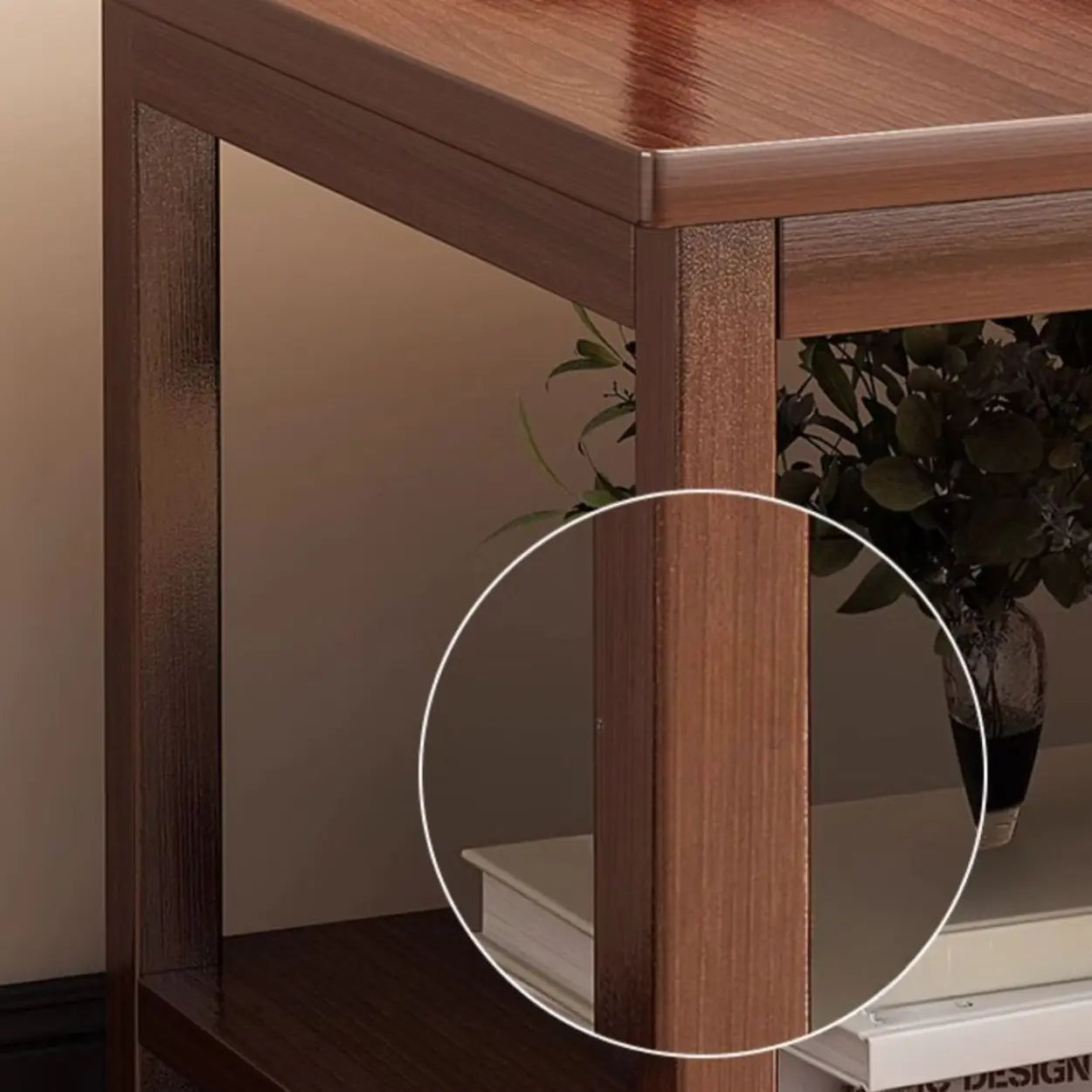 Modern Brown Rectangular Wood End Table