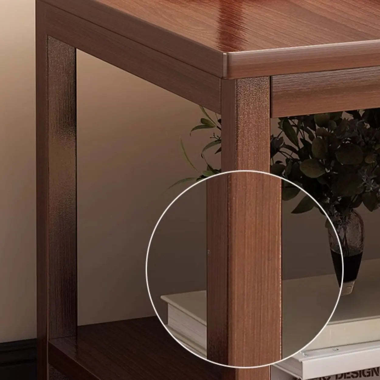 Modern Brown Rectangular Wood End Table