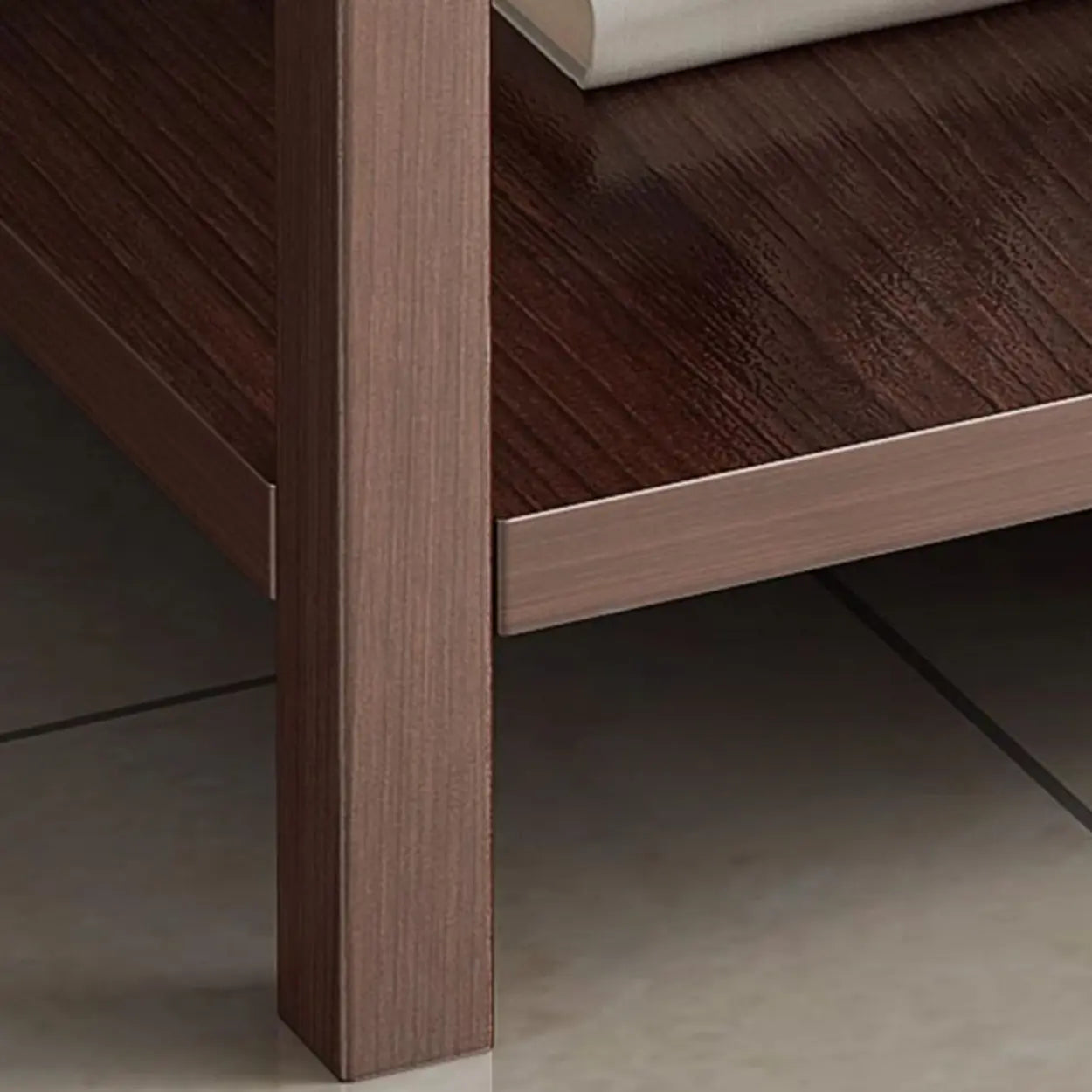 Modern Brown Rectangular Wood End Table