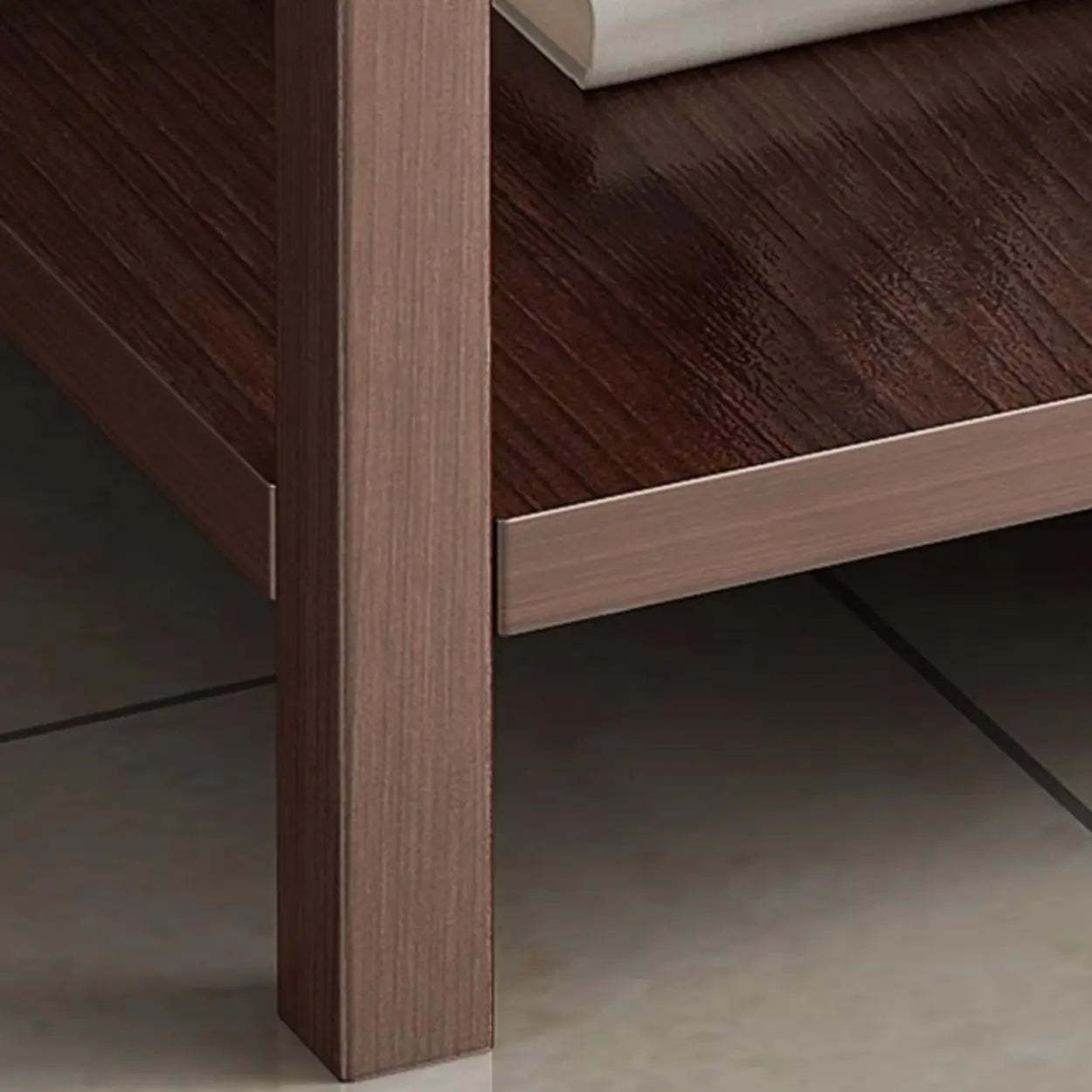 Modern Brown Rectangular Wood End Table