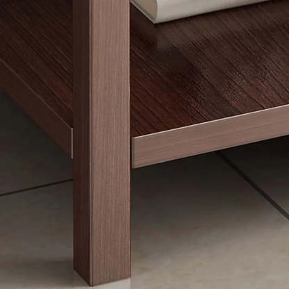 Modern Brown Rectangular Wood End Table