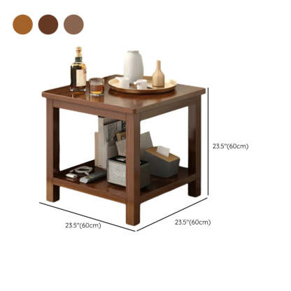 Modern Brown Rectangular Wood End Table