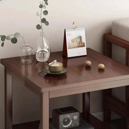 Modern Brown Rectangular Wood End Table