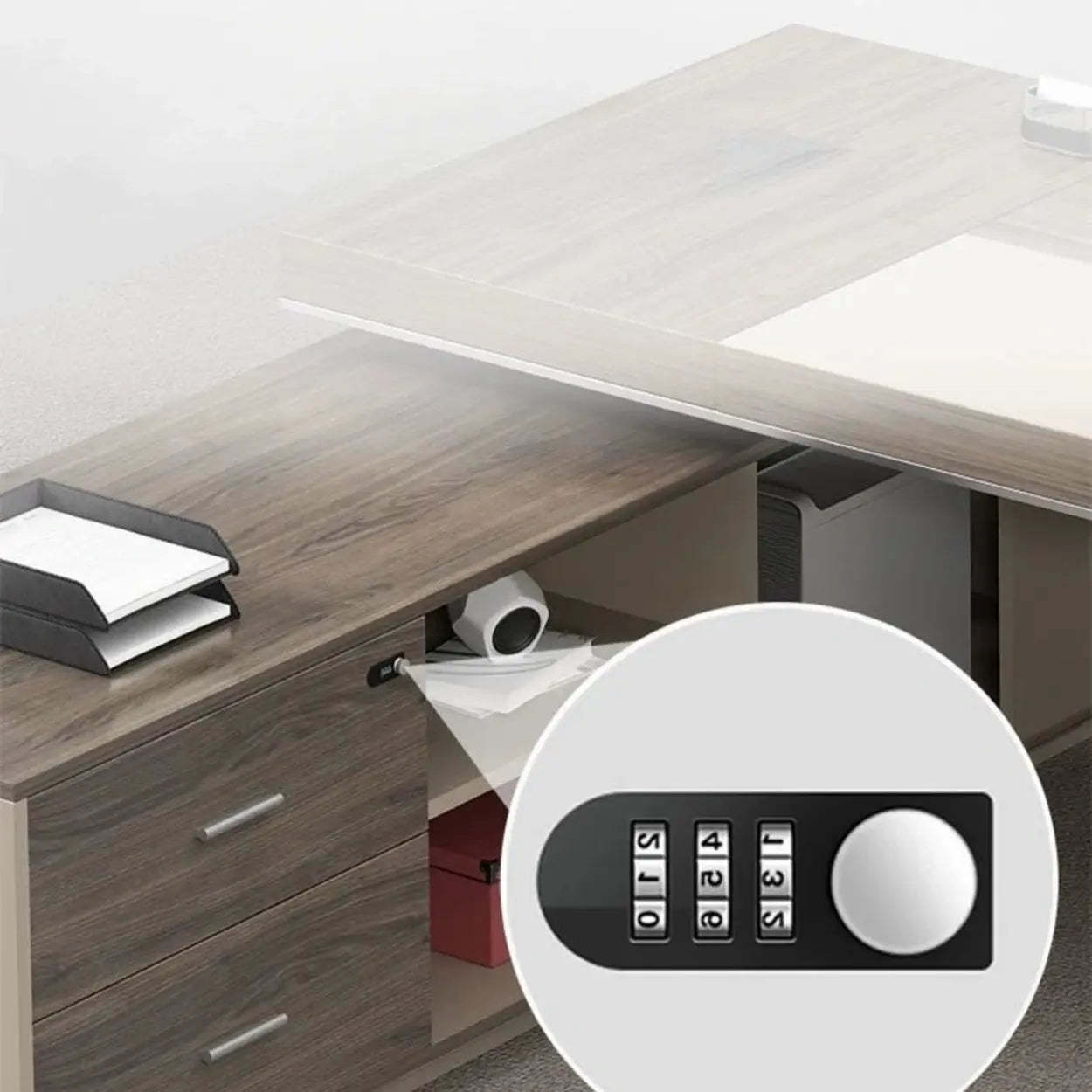 Modern Brown Wood L-Shape Office Executive Desk — Left Hand Return / Table Only