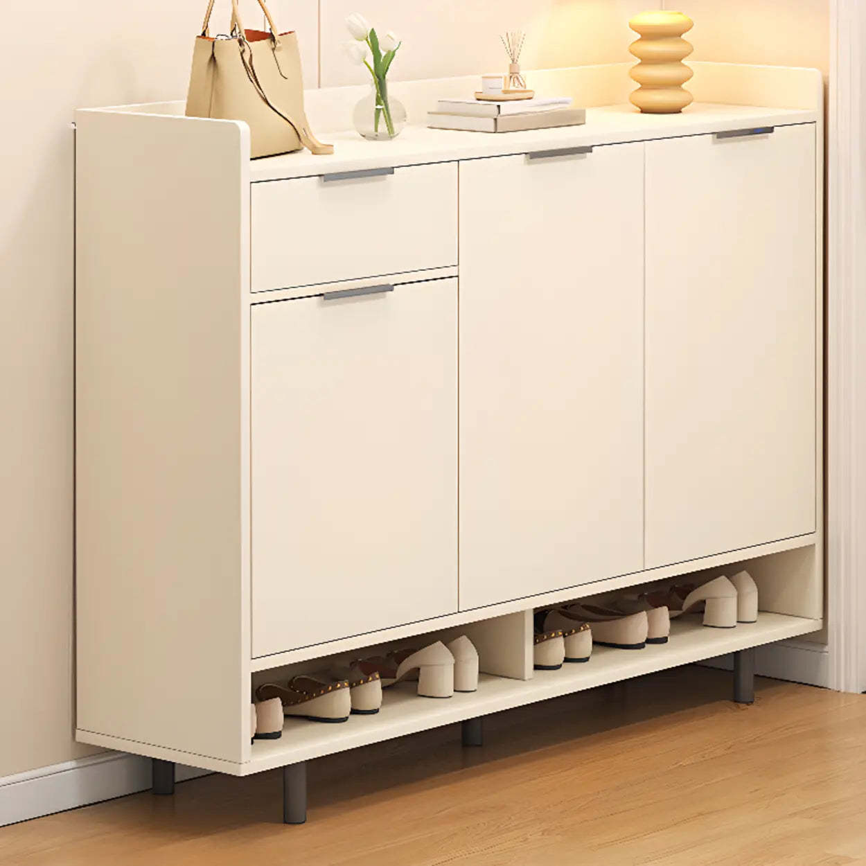 Lighom storage shoe wood shoe storage for hallway