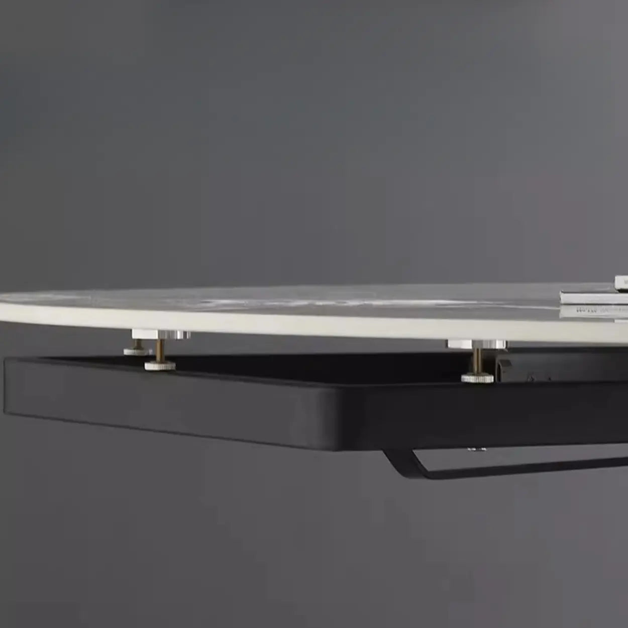 Modern Round Gray Sintered Stone Extendable Dining Table