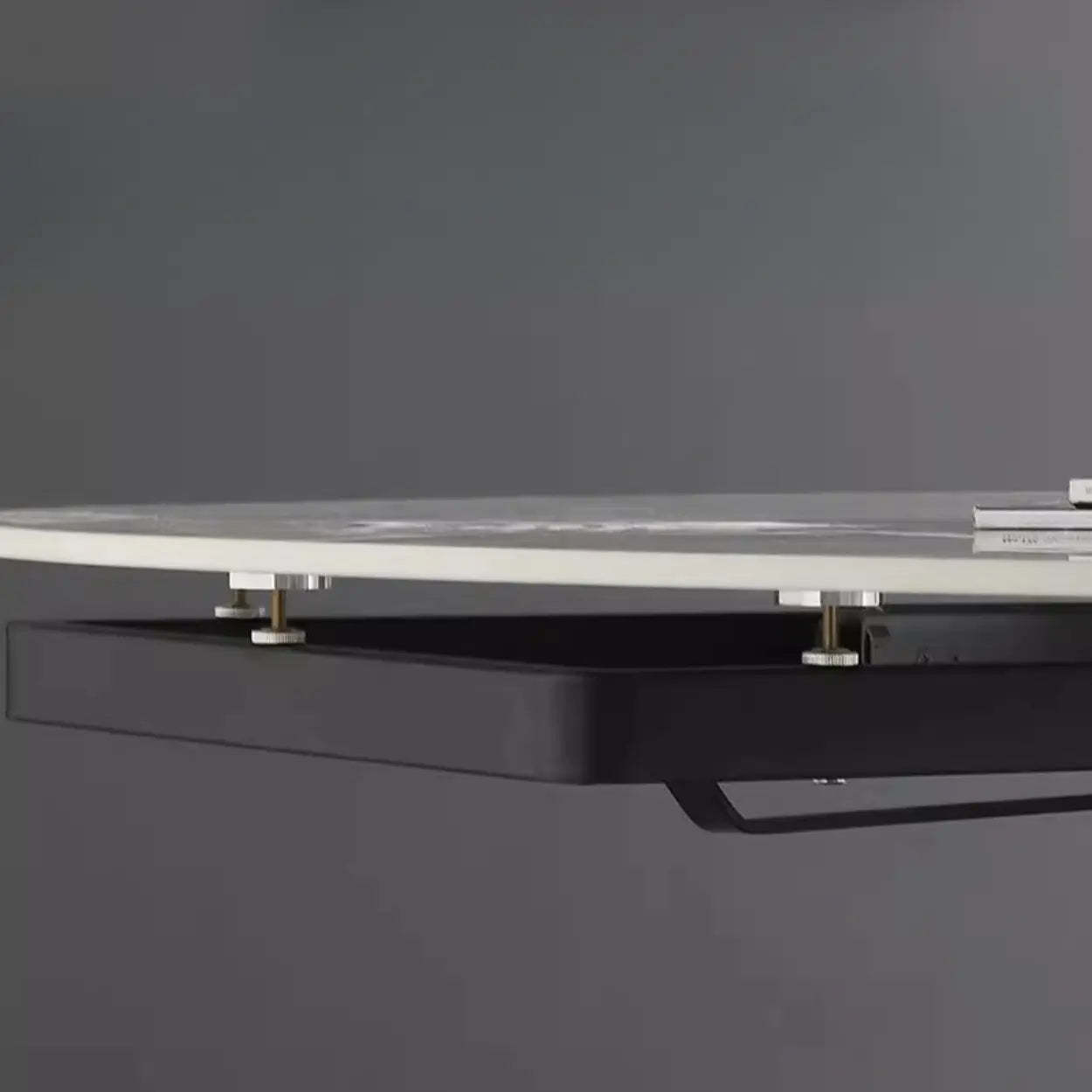 Modern Round Gray Sintered Stone Extendable Dining Table