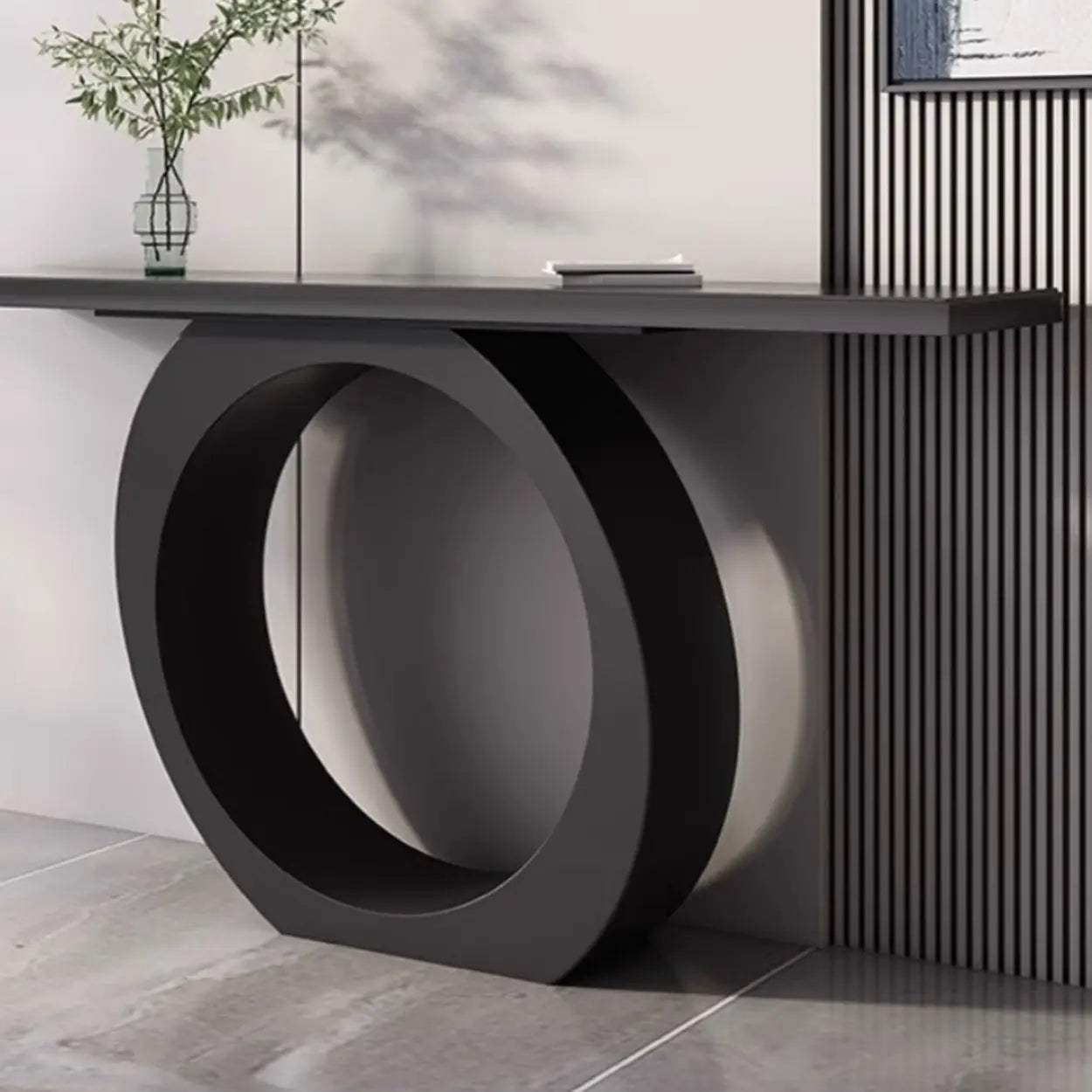 Modern Circular Iron Sintered Stone Console Table