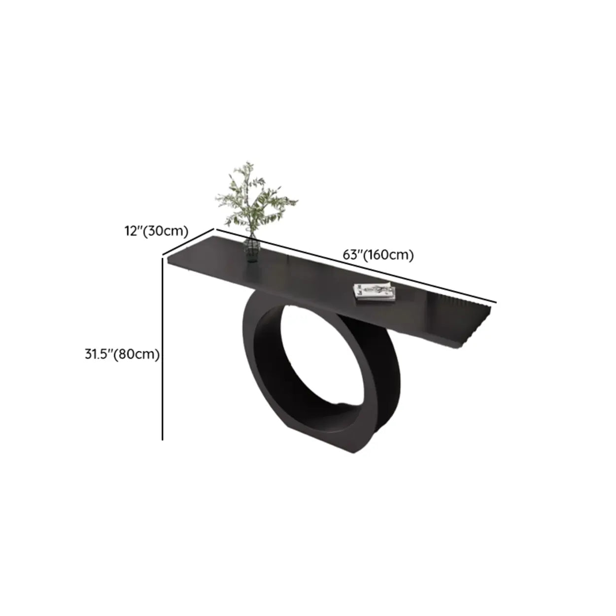 Modern Circular Iron Sintered Stone Console Table