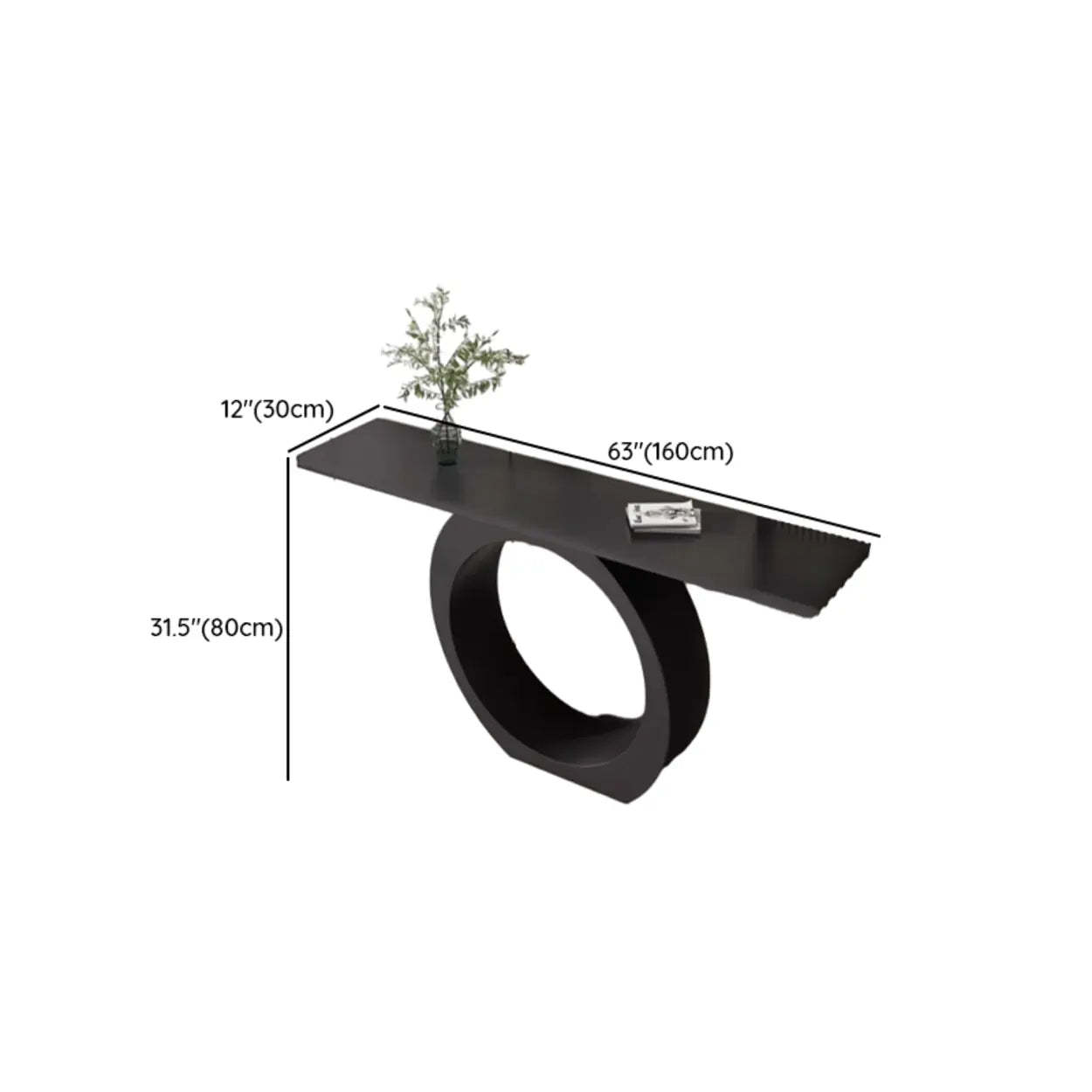 Modern Circular Iron Sintered Stone Console Table