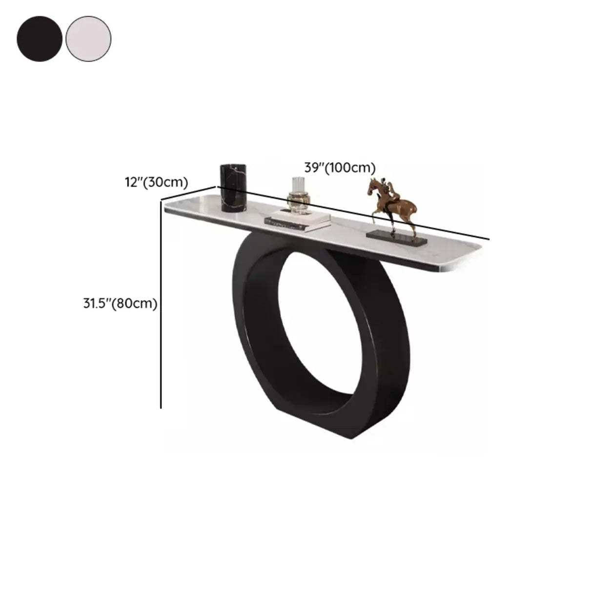 Modern Circular Iron Sintered Stone Console Table