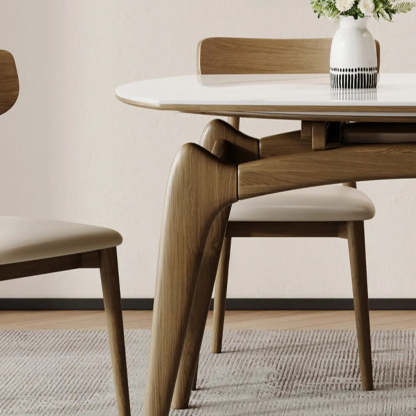 Extendable Round Stone Dining Table