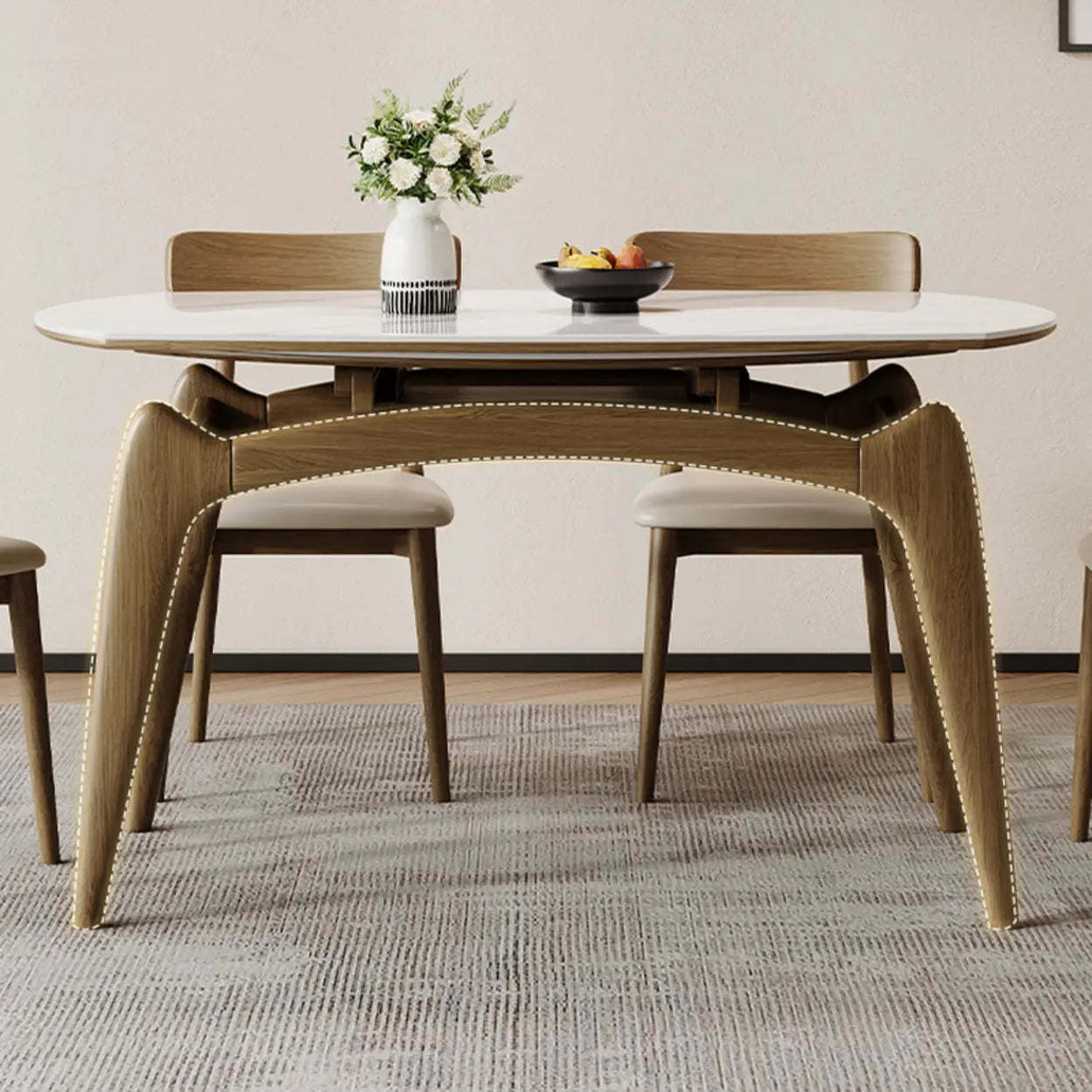 Extendable Round Stone Dining Table