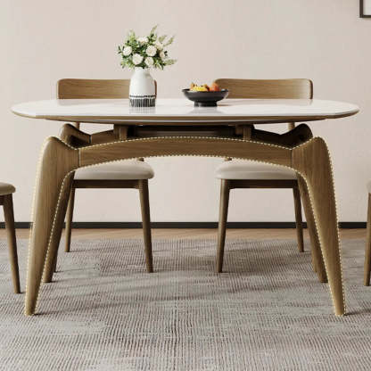 Extendable Round Stone Dining Table