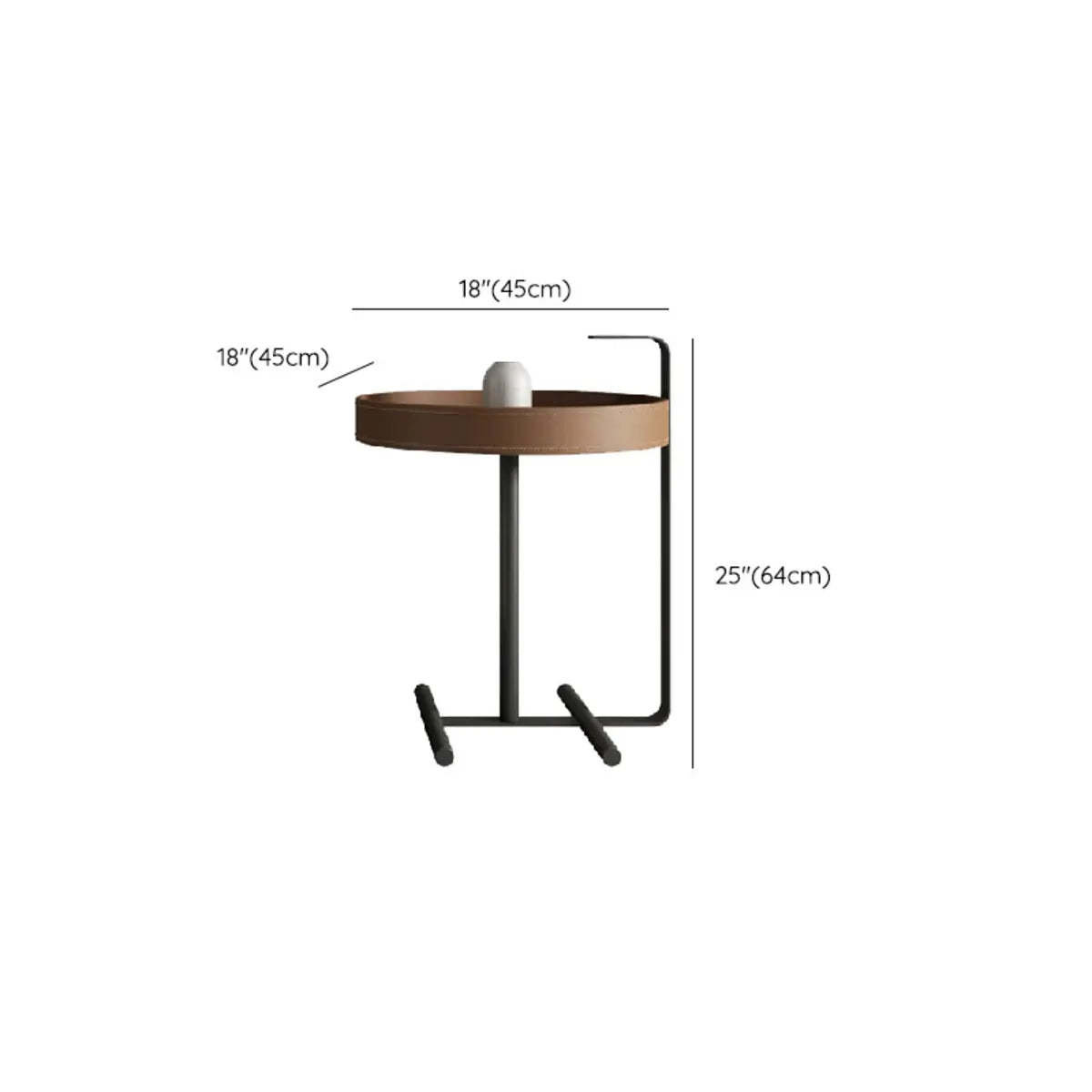 Modern Circular Stone Leather Nesting Coffee Table