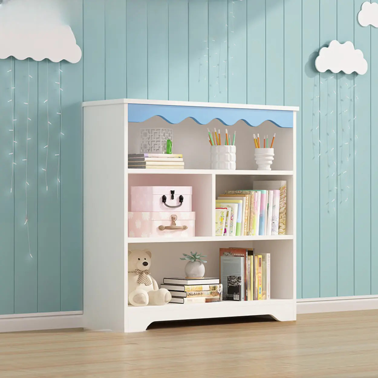 Modern Closed-Back Narrow Kids Bookcase