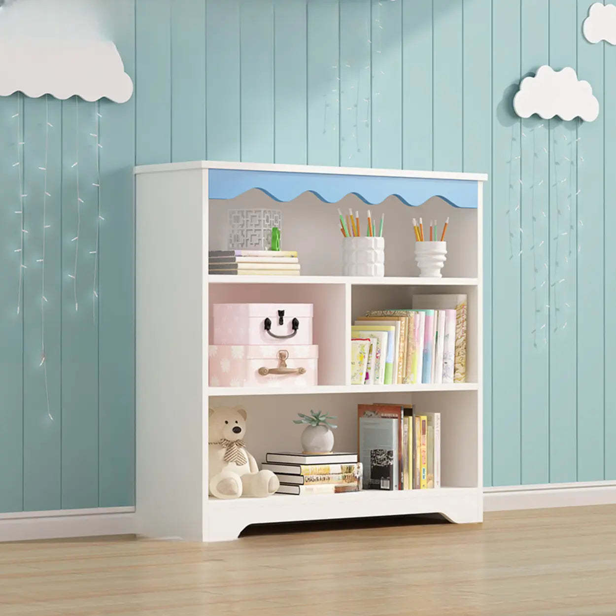 Modern Closed-Back Narrow Kids Bookcase