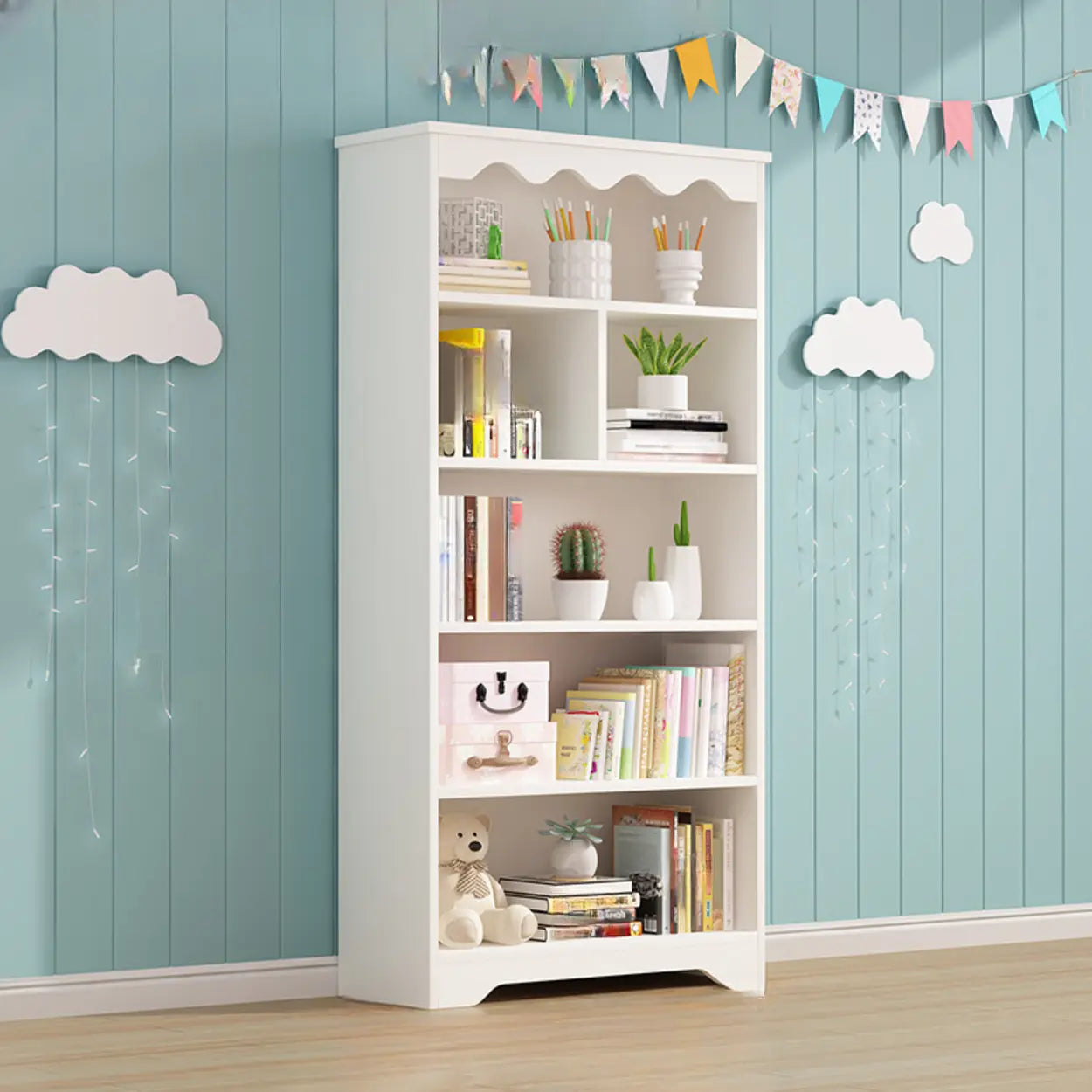 Modern Closed-Back Narrow Kids Bookcase