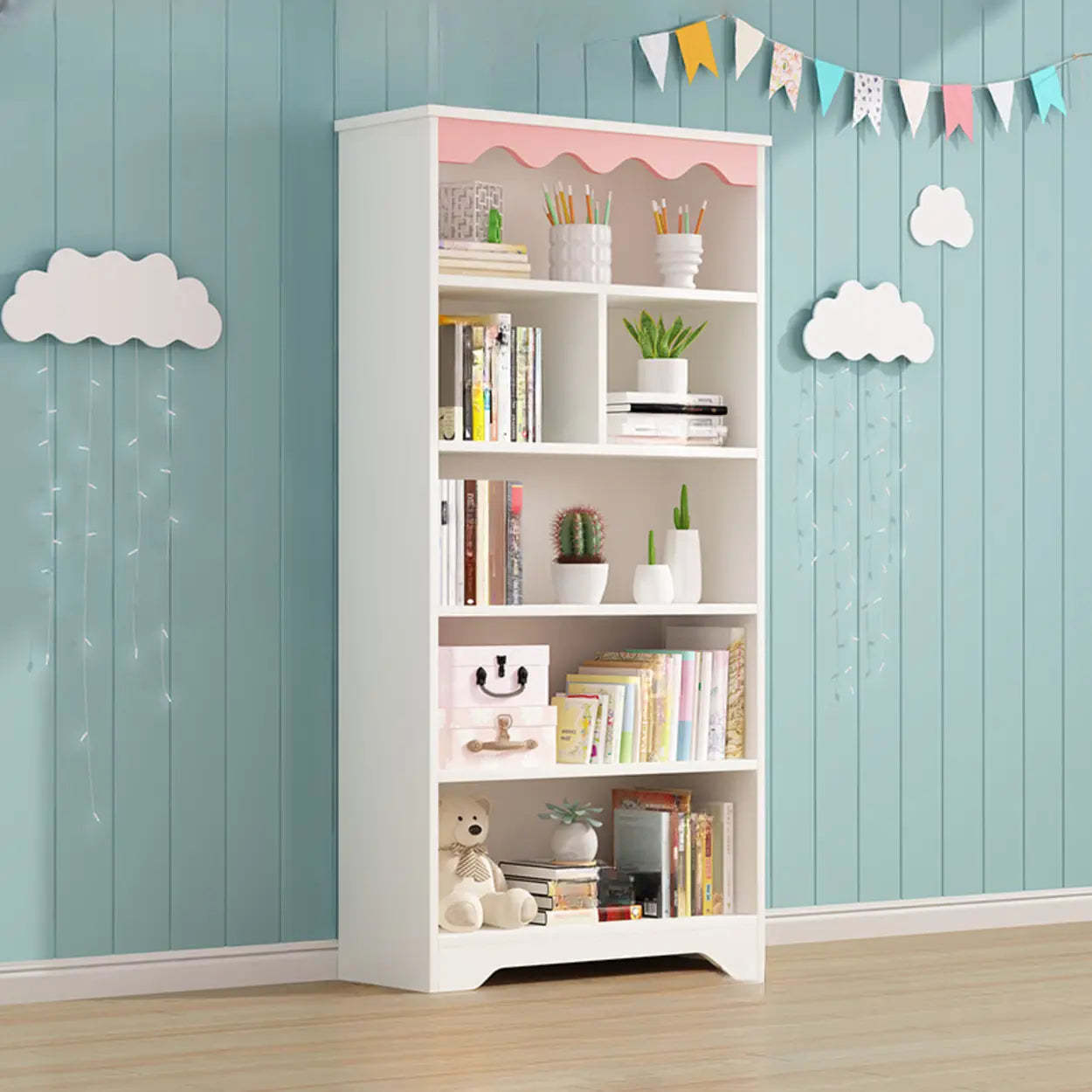 Modern Closed-Back Narrow Kids Bookcase