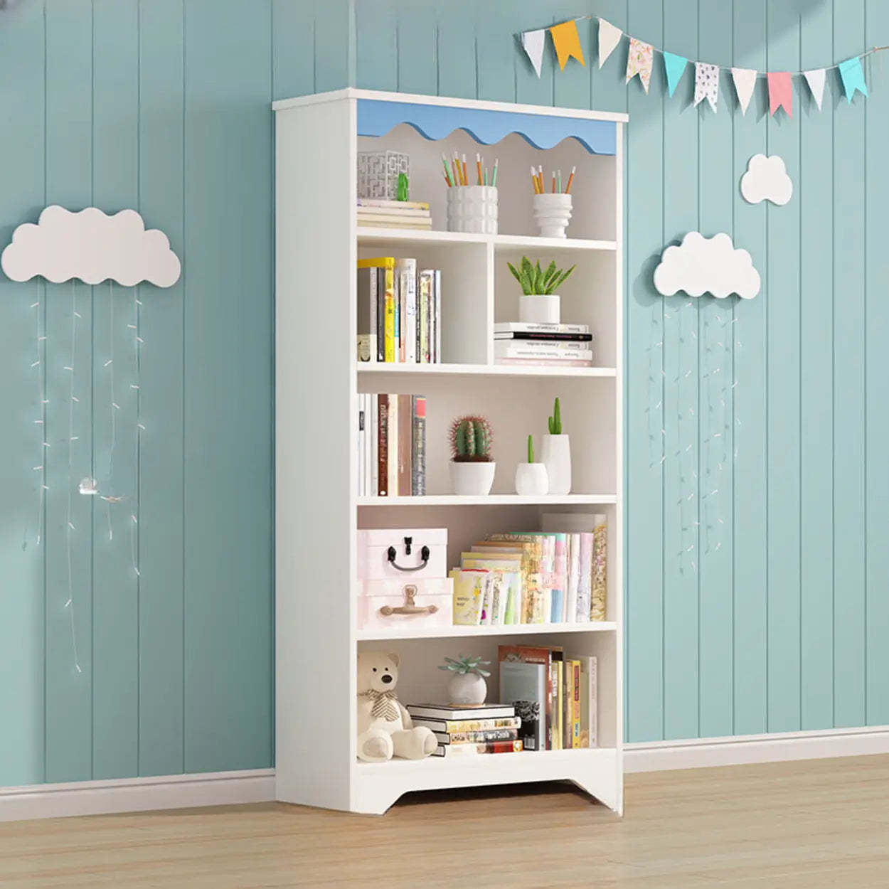 Modern Closed-Back Narrow Kids Bookcase