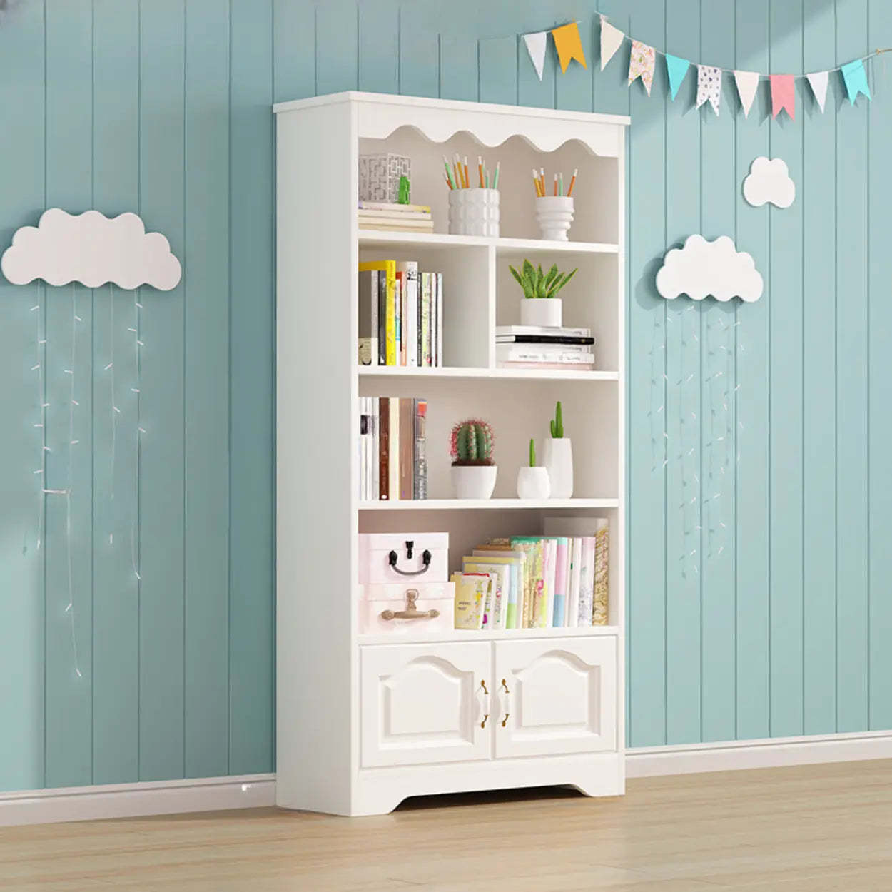 Modern Closed-Back Narrow Kids Bookcase