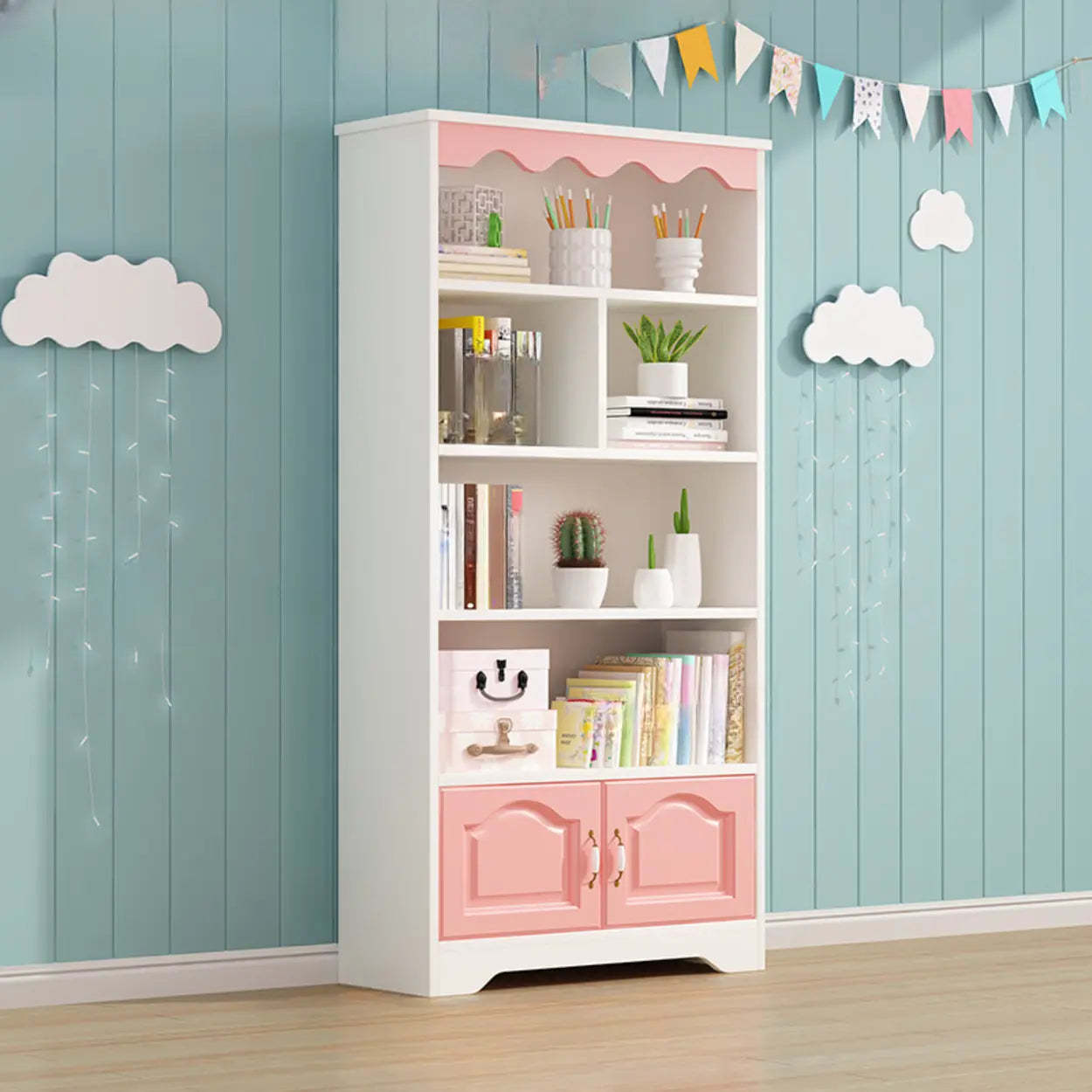 Modern Closed-Back Narrow Kids Bookcase