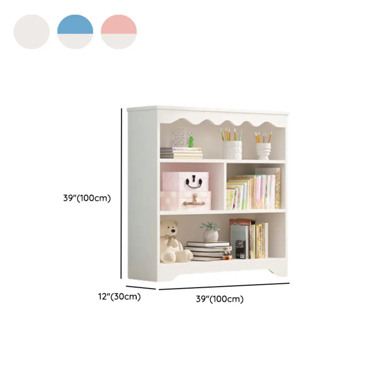 Modern Closed-Back Narrow Kids Bookcase