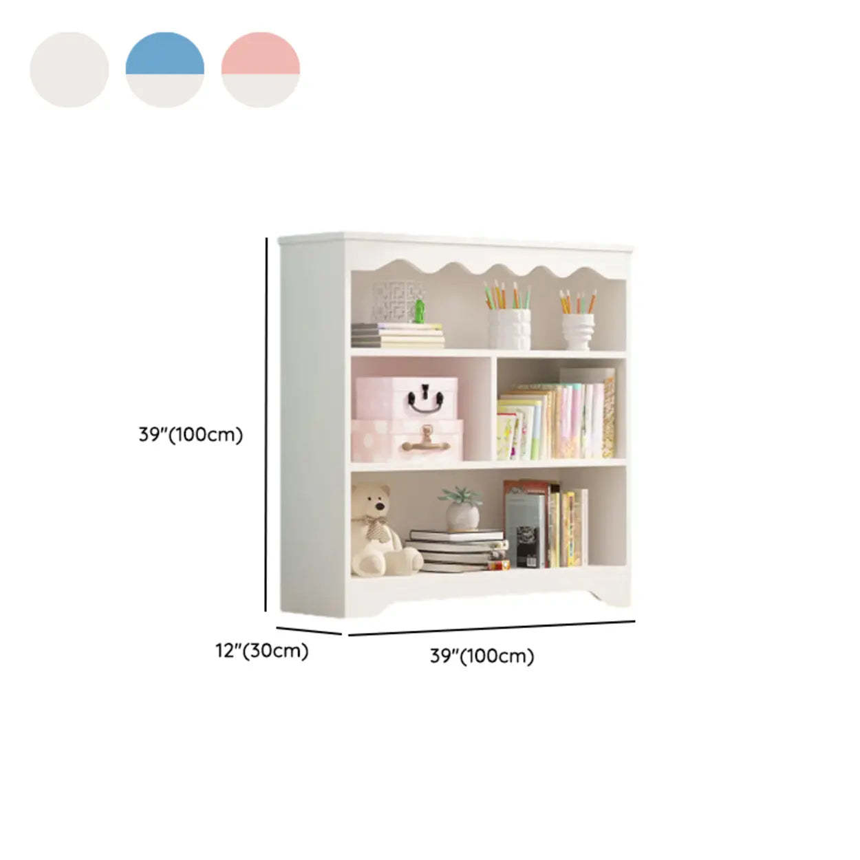 Modern Closed-Back Narrow Kids Bookcase