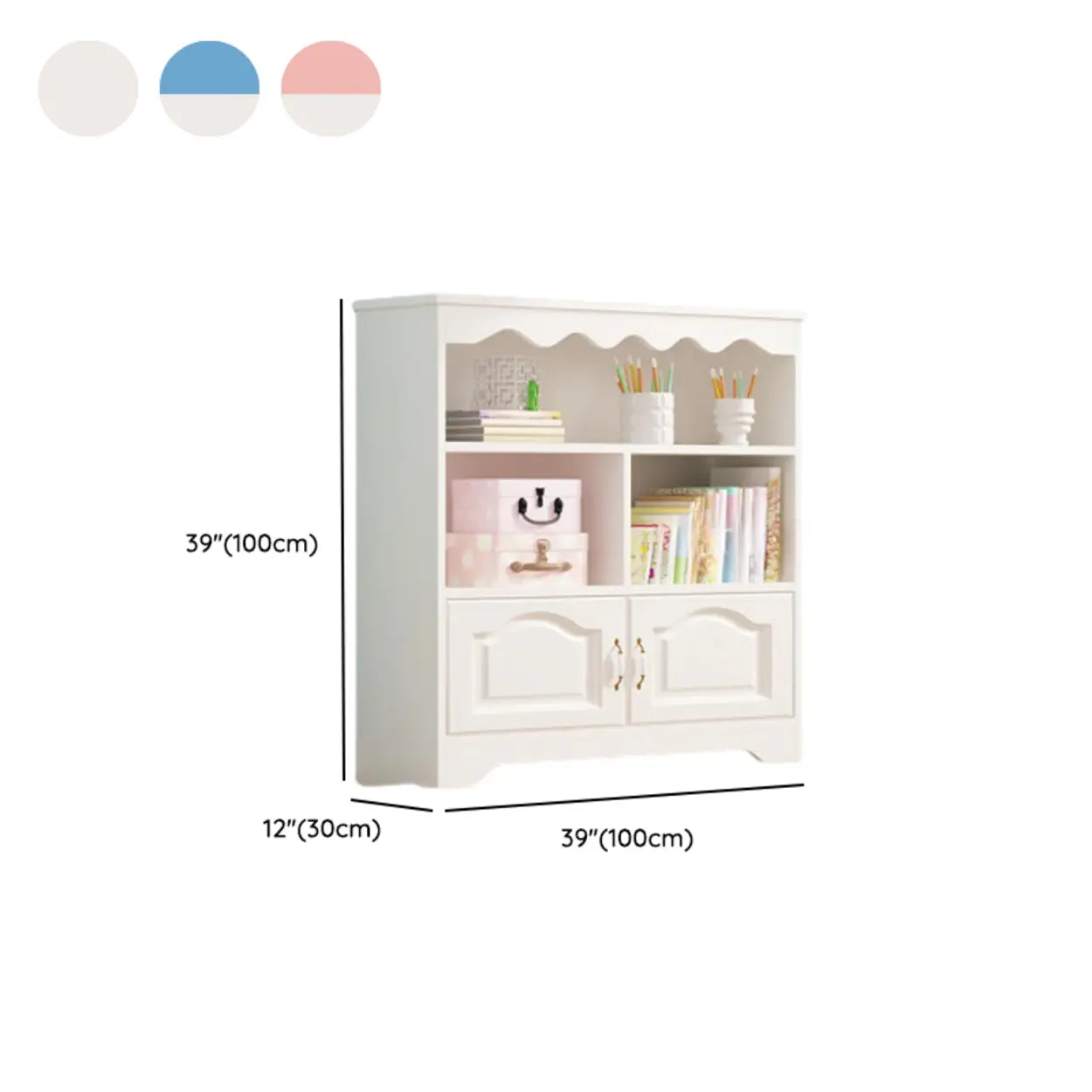 Modern Closed-Back Narrow Kids Bookcase
