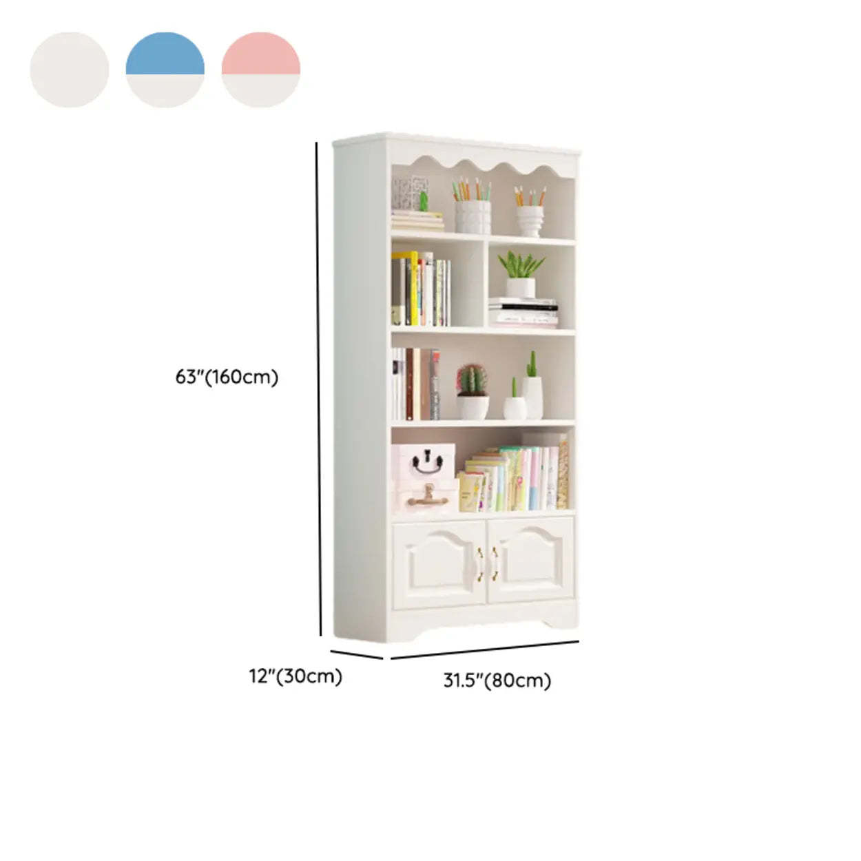 Modern Closed-Back Narrow Kids Bookcase