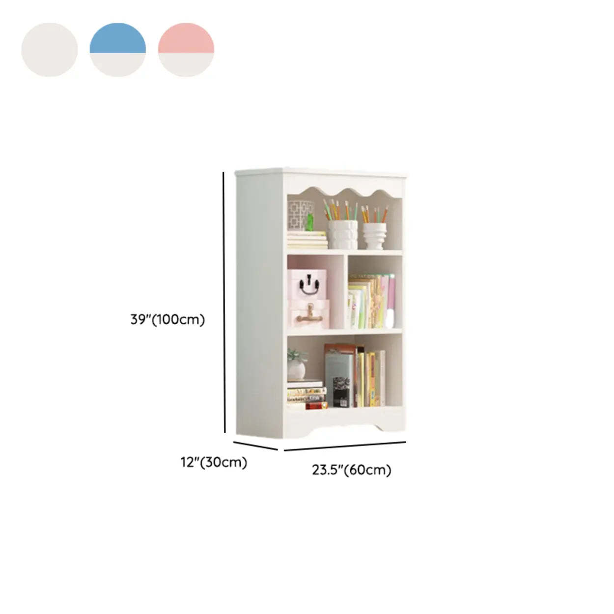 Modern Closed-Back Narrow Kids Bookcase