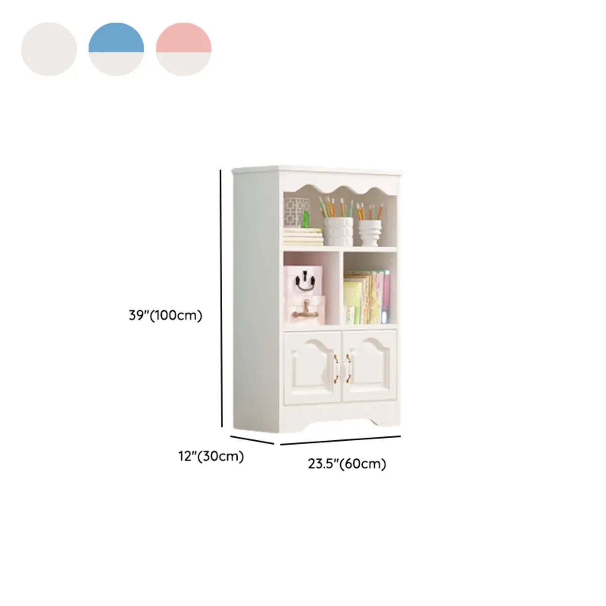 Modern Closed-Back Narrow Kids Bookcase