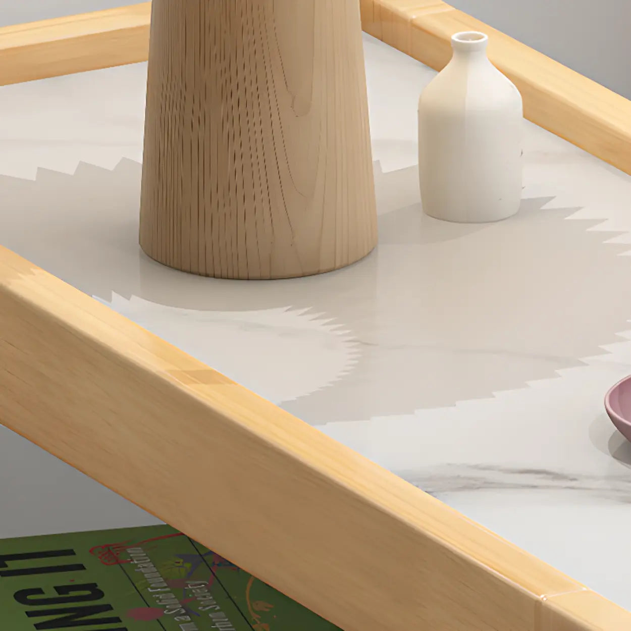 Modern Closed Square 3-Shelf Wood Bookcase