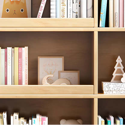 Modern Closed Square 3-Shelf Wood Bookcase