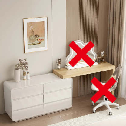 Modern Cloud-Shaped Mirror Polymer LED White Vanity — Walnut/ White