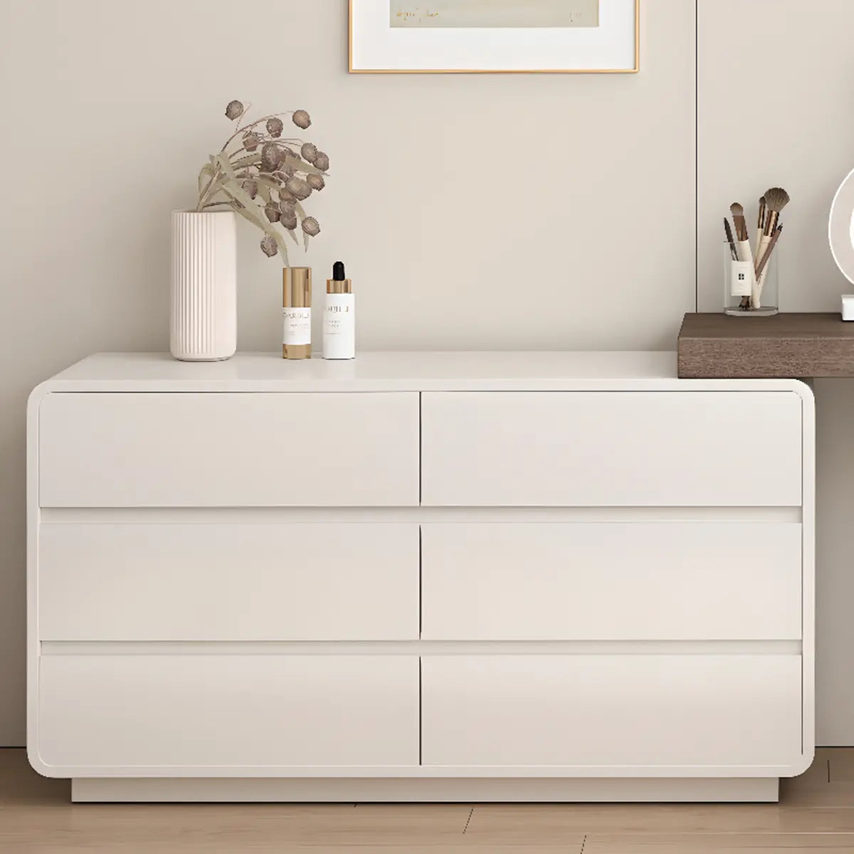 Modern Cloud-Shaped Mirror Polymer LED White Vanity — White