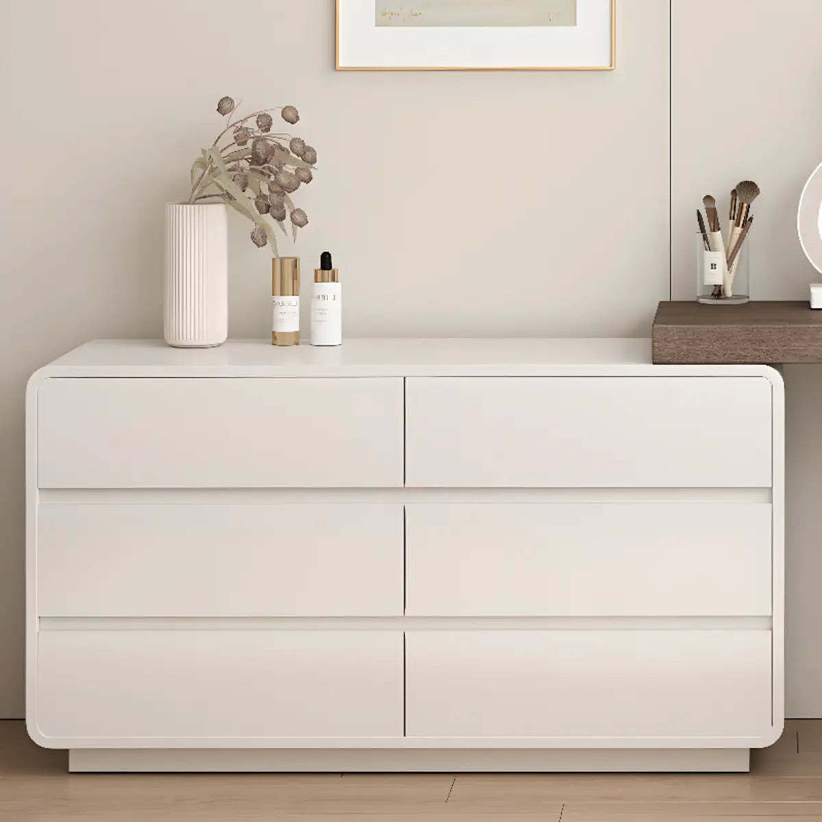 Modern Cloud-Shaped Mirror Polymer LED White Vanity — White