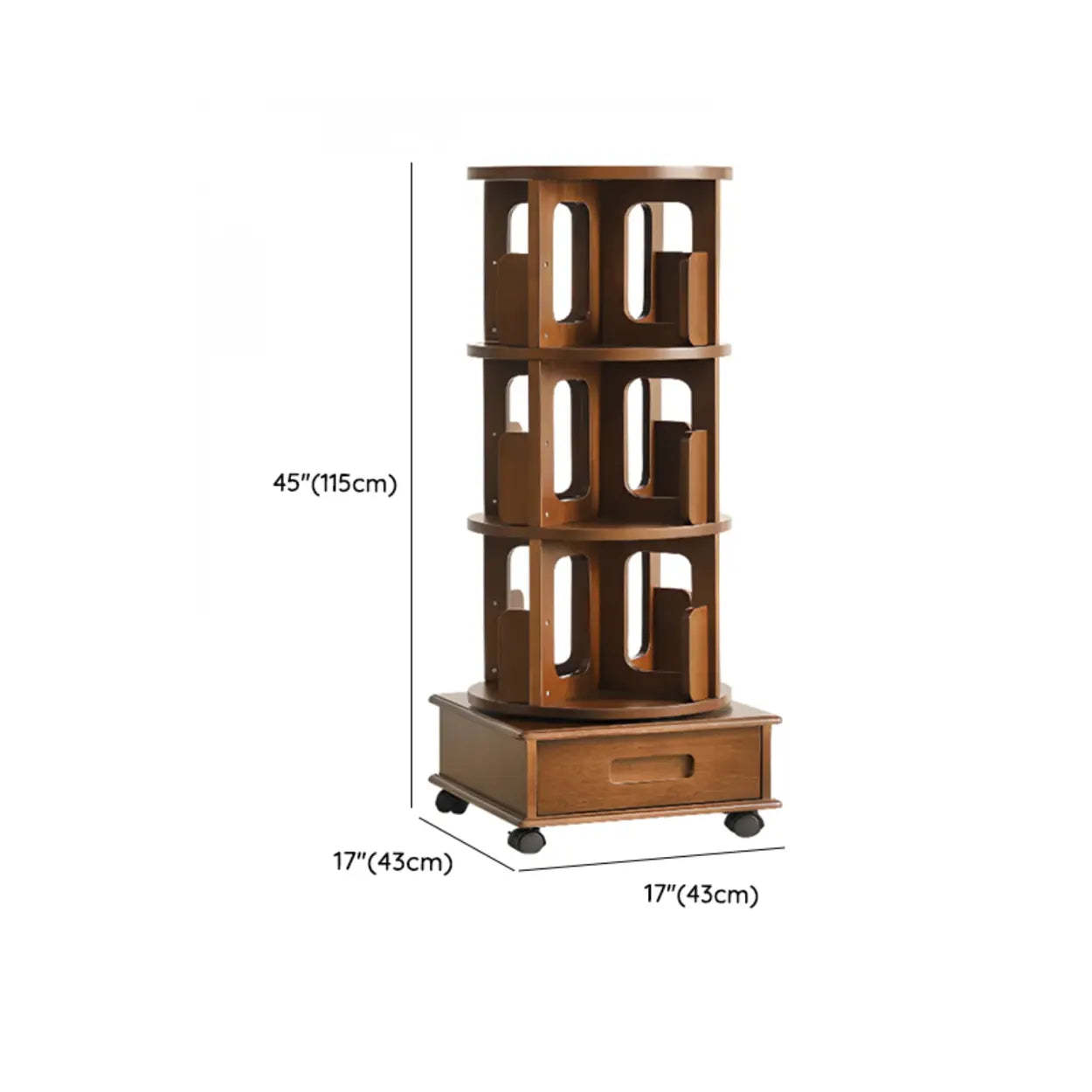 Modern Cocoa Wood Vertical Sliding Bookcase