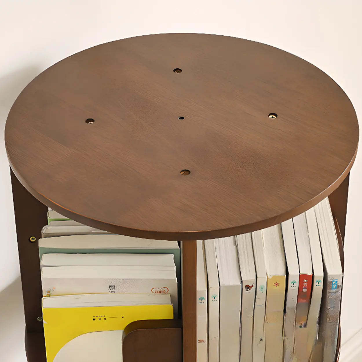 Modern Cocoa Wood Vertical Sliding Bookcase