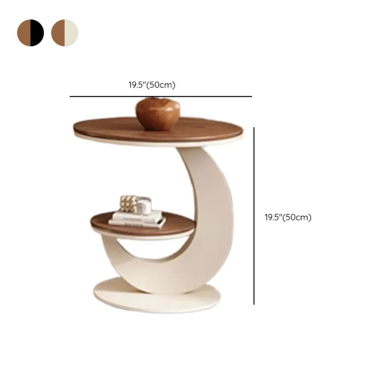 Modern Wood and Metal Coffee Table Set with Storage — Walnut/ White