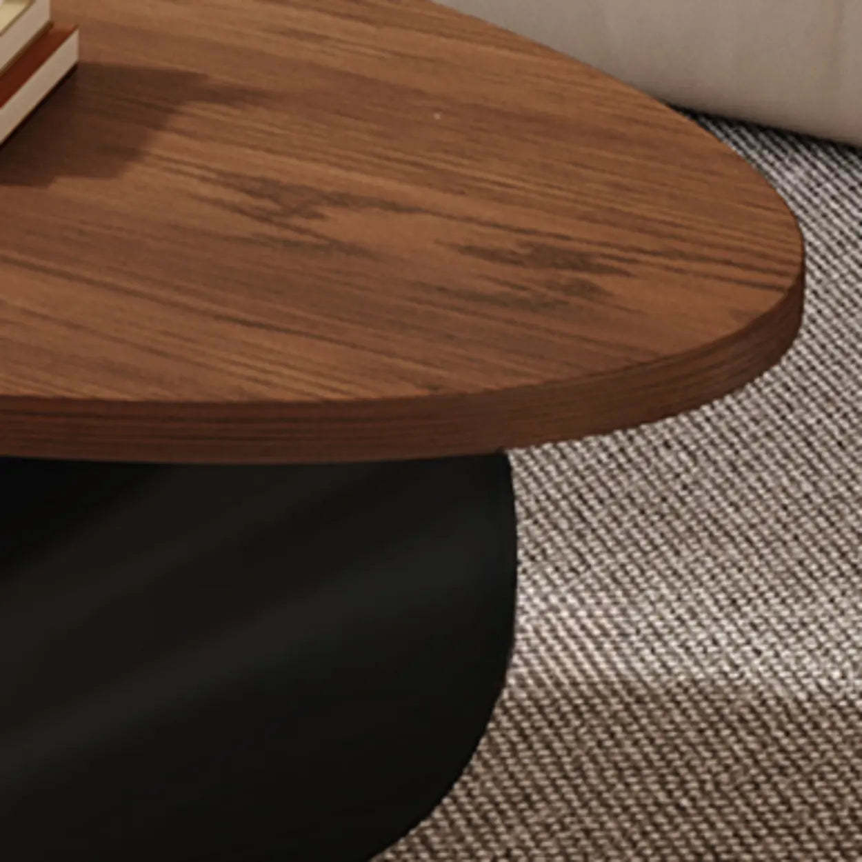 Modern Wood and Metal Coffee Table Set with Storage — Walnut/ White