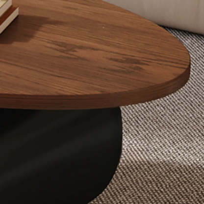 Modern Wood and Metal Coffee Table Set with Storage — Walnut/ White